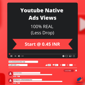 Youtube Native Ads Views | 100% REAL | Less Drop