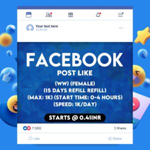 Facebook Post Like (Worldwide) (Female) (15 Days Refill)